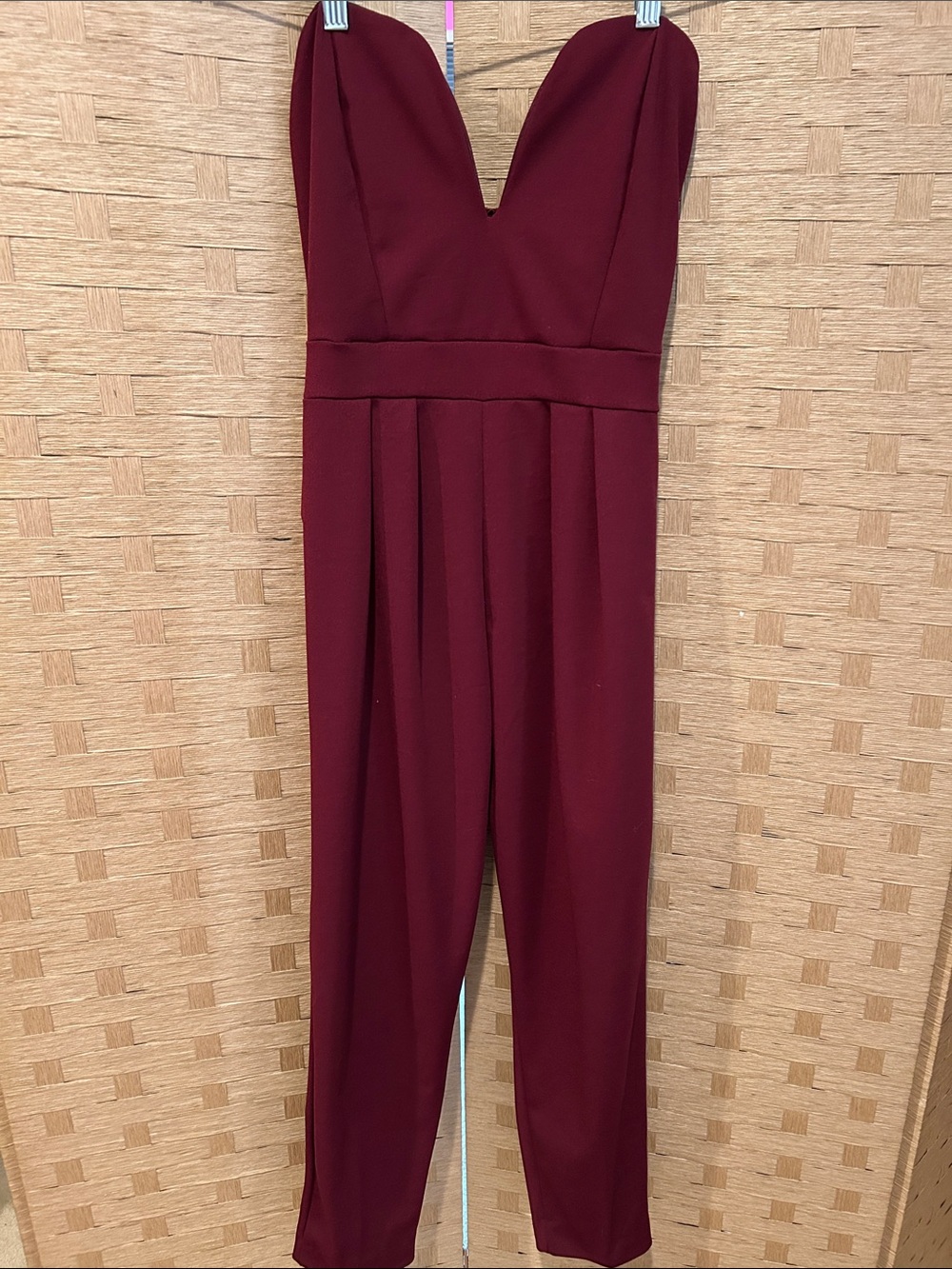 Strapless Jumpsuit Burgundy - Picture 3 of 5